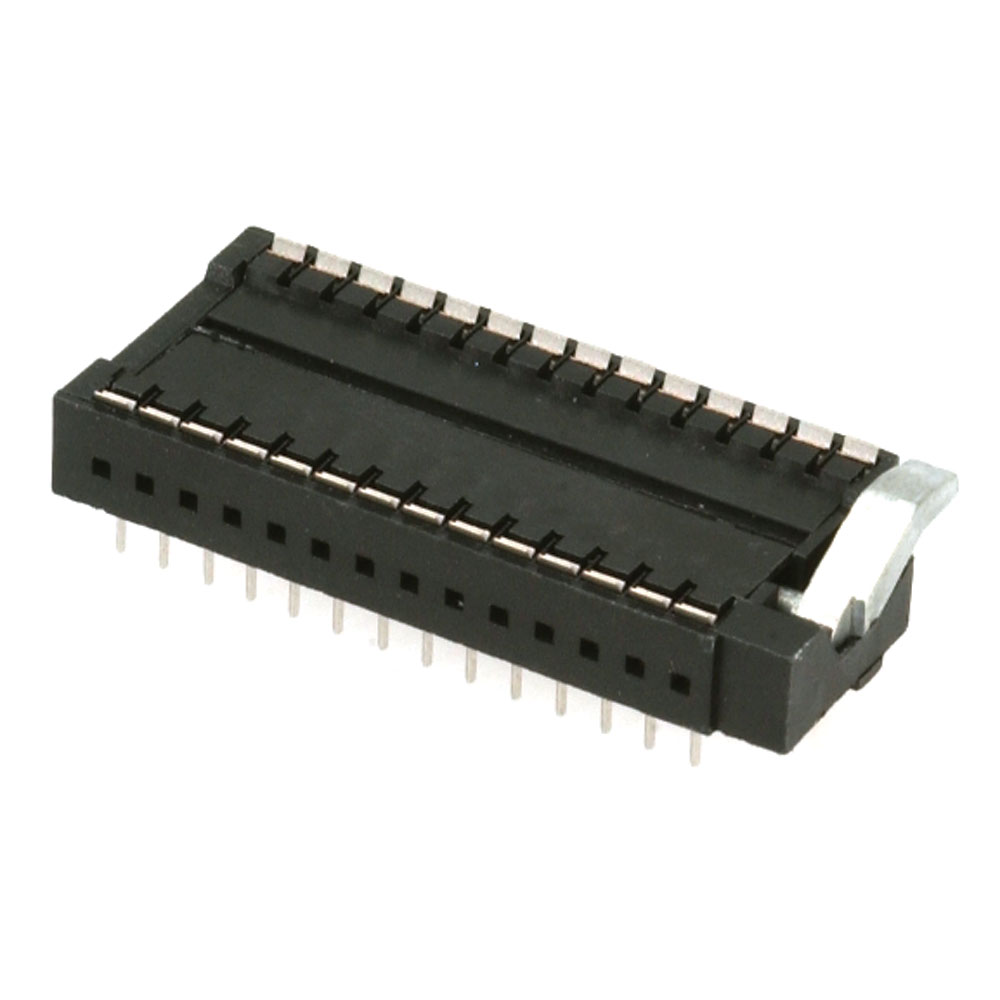 ZIF Socket 28 Position 2.54mm Solder Straight Thru-Hole