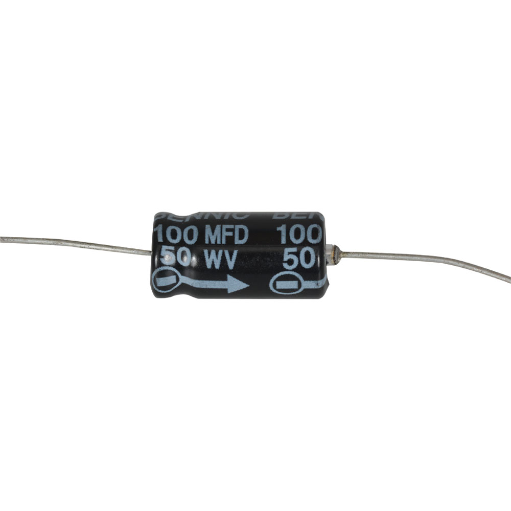 100 uF 50 Volt Axial Capacitor