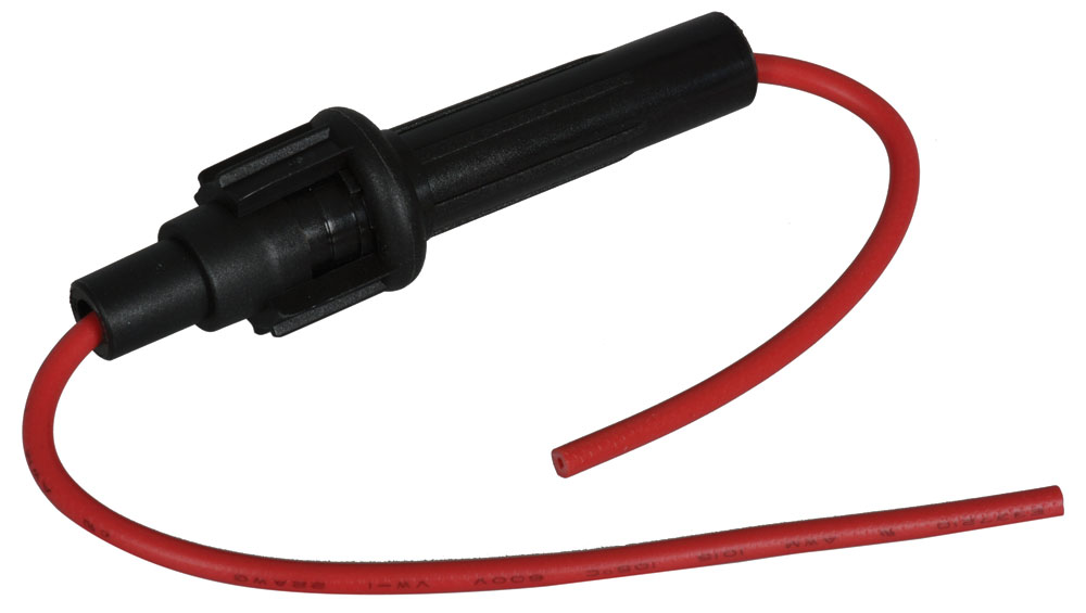 1.25"x0.25" In-Line Fuseholder 22AWG 3" Wires
