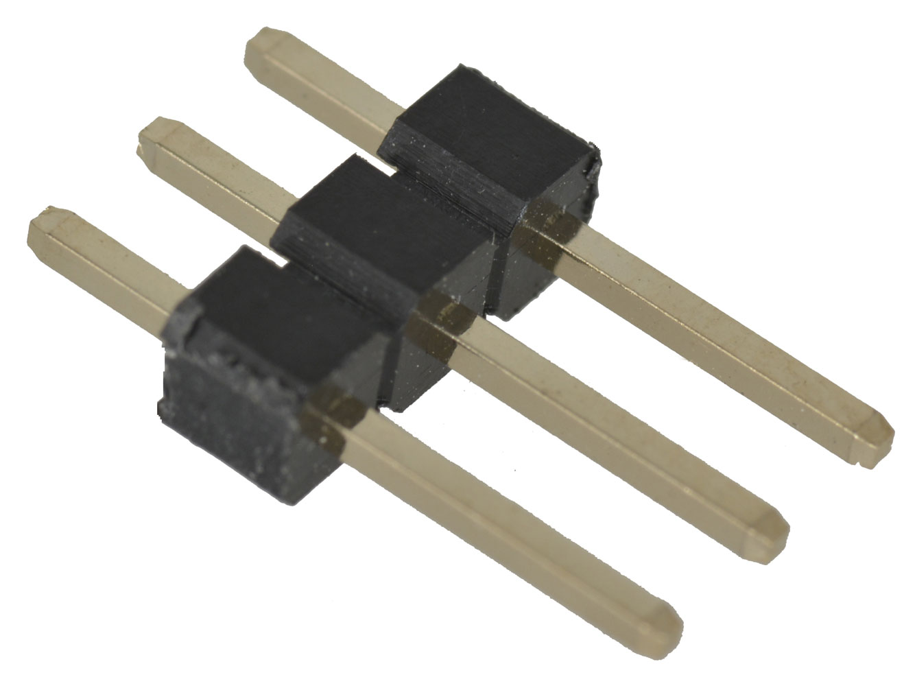 Header .1" Straight Male 1 Row 3 Pin 10 .025" Post .23" Goldtail