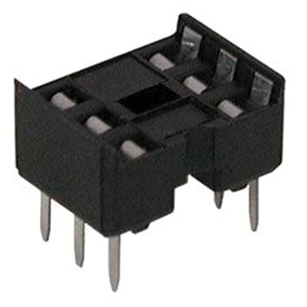Socket IC 06 Pin Dual Wipe Low Profile Soldertail 0.30 Inch Width