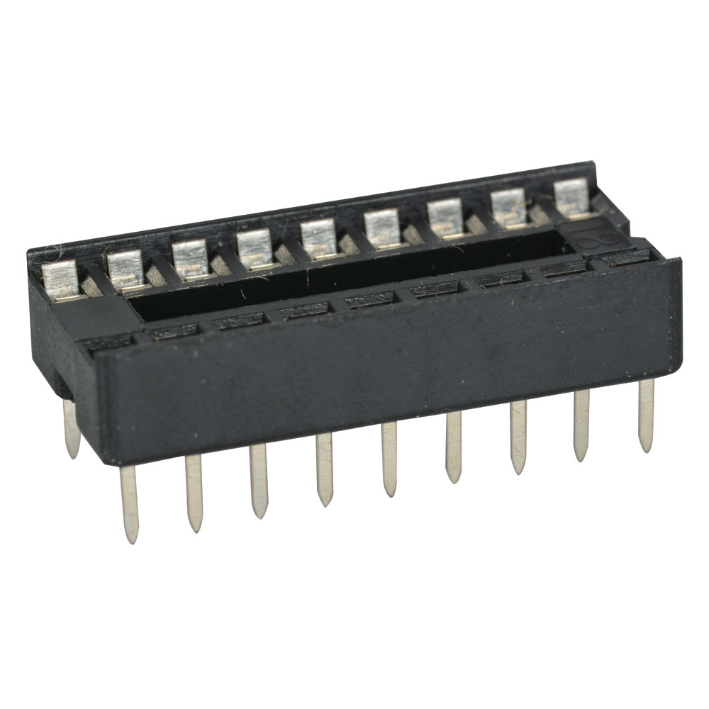 18-Pin 0.3 Inch Wide Low Profile Dual Wipe IC Socket