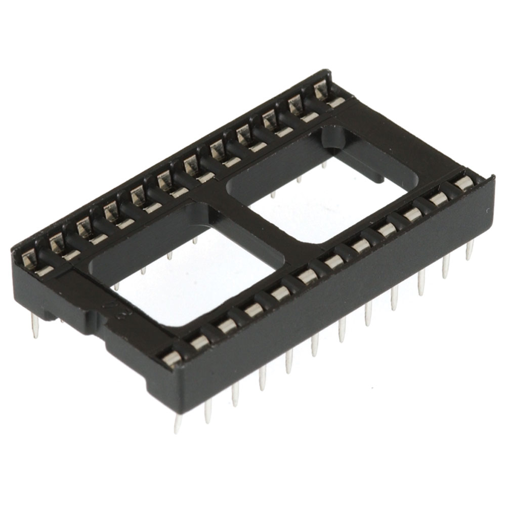 24-Pin Dual Wipe Low Profile IC Socket 0.6 Inch Wide