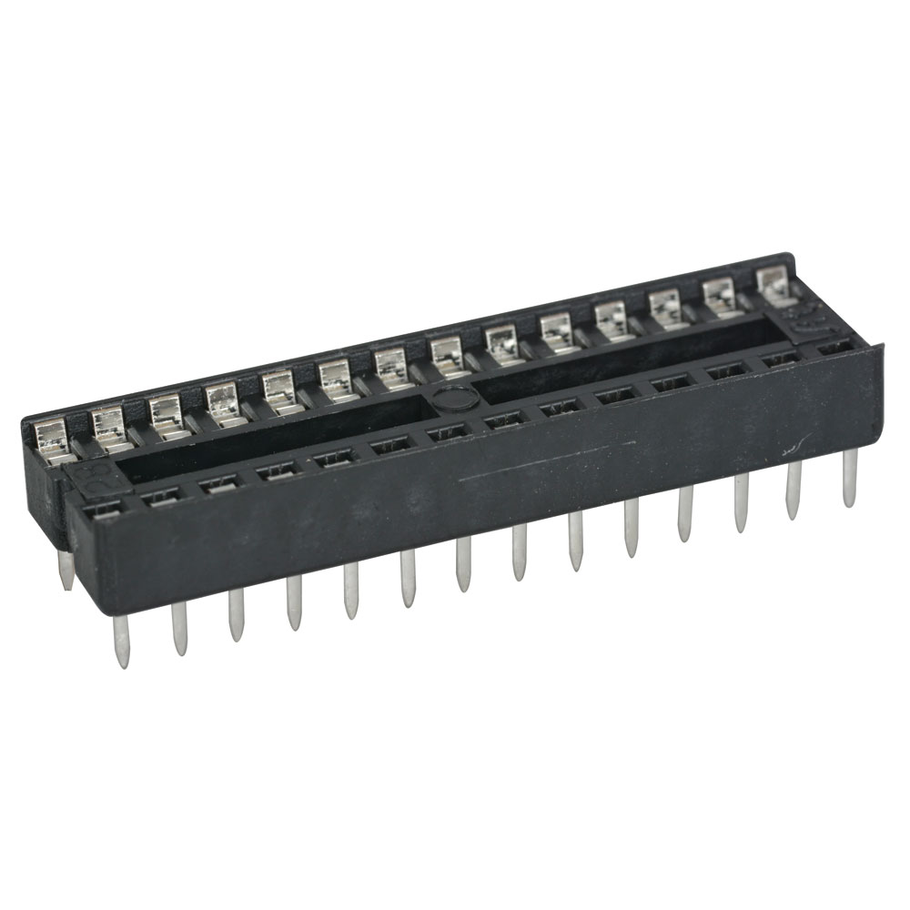 28-Pin Dual Wipe Low Profile IC Socket 0.3 Inch Wide