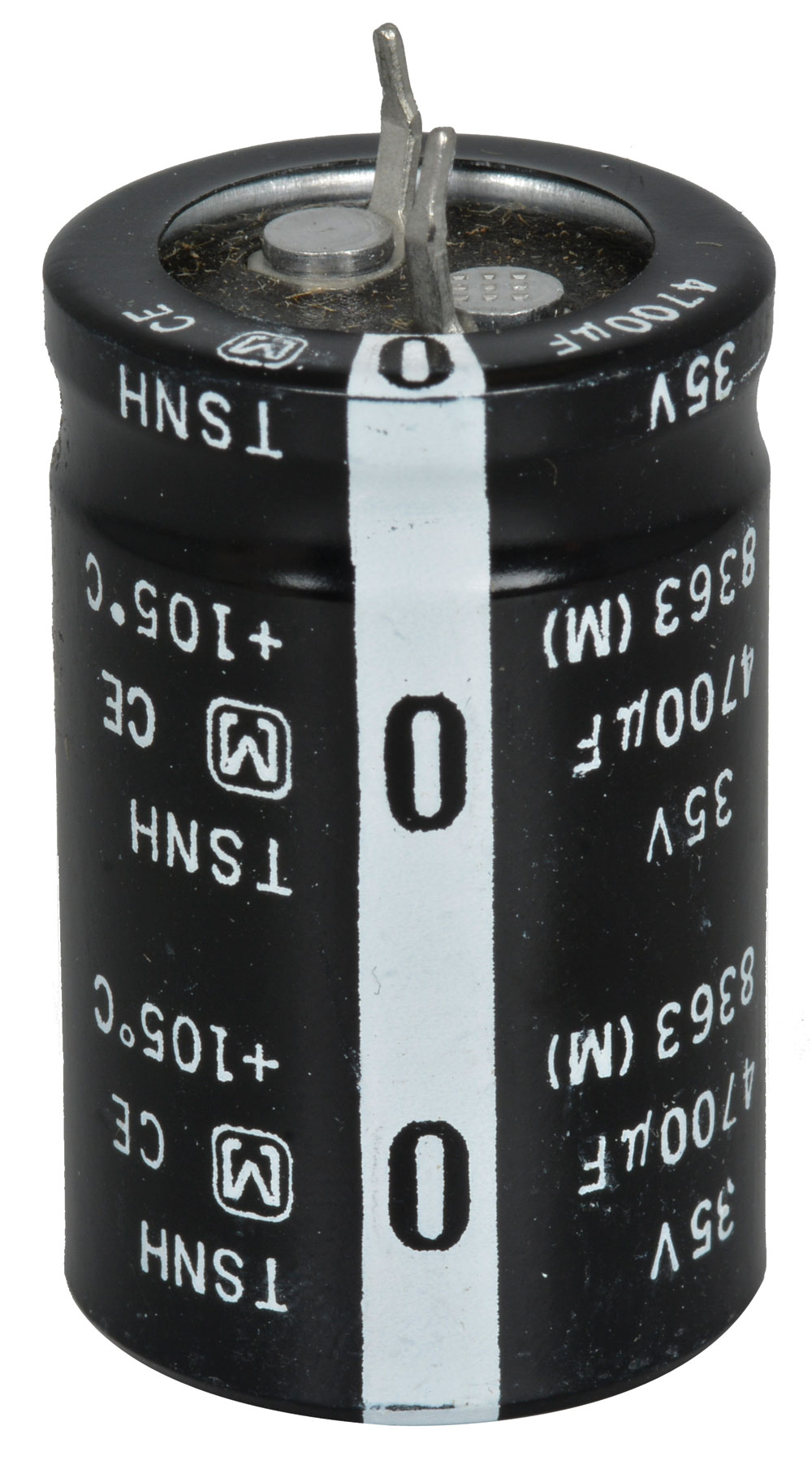 Capacitor Snap 4700 uF 35 Volt 20% 105c Alum Electrolytic 23x40x9.2mm
