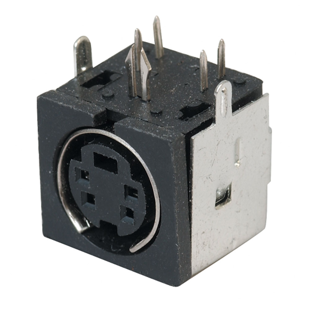 4 Pin Mini DIN Female Receptacle PC Mount