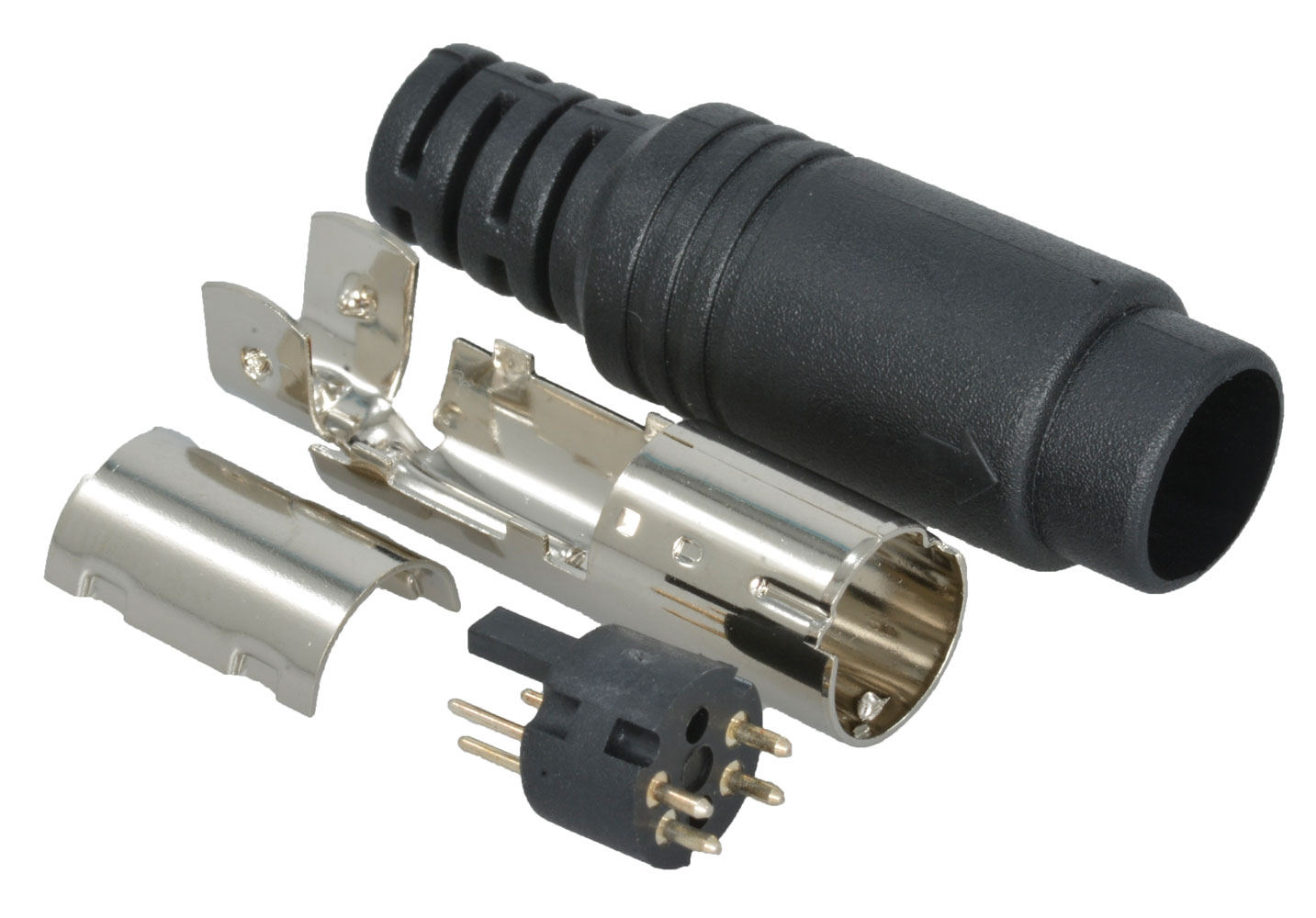 Connector Circular Mini DIN Plug 4 Position Straight Cable Mount