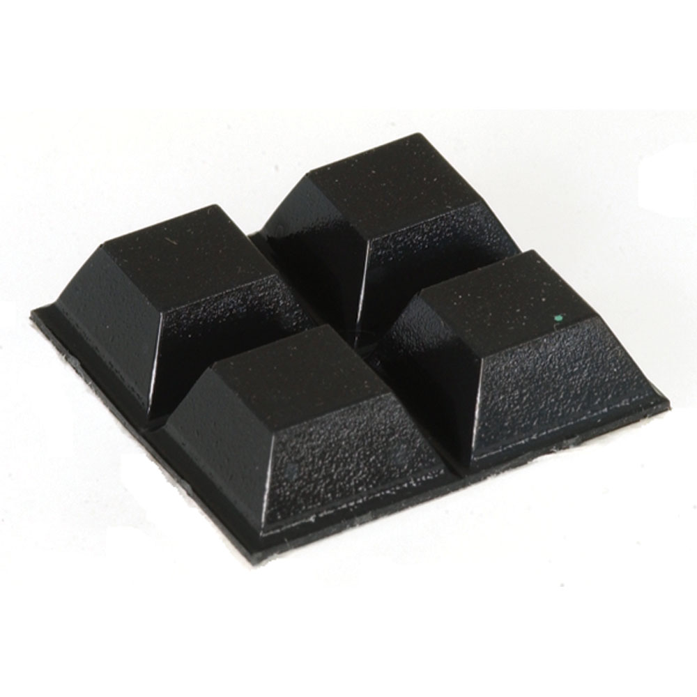 BS-3 Series Black Square Adhesive Rubber Feet (100 pack)
