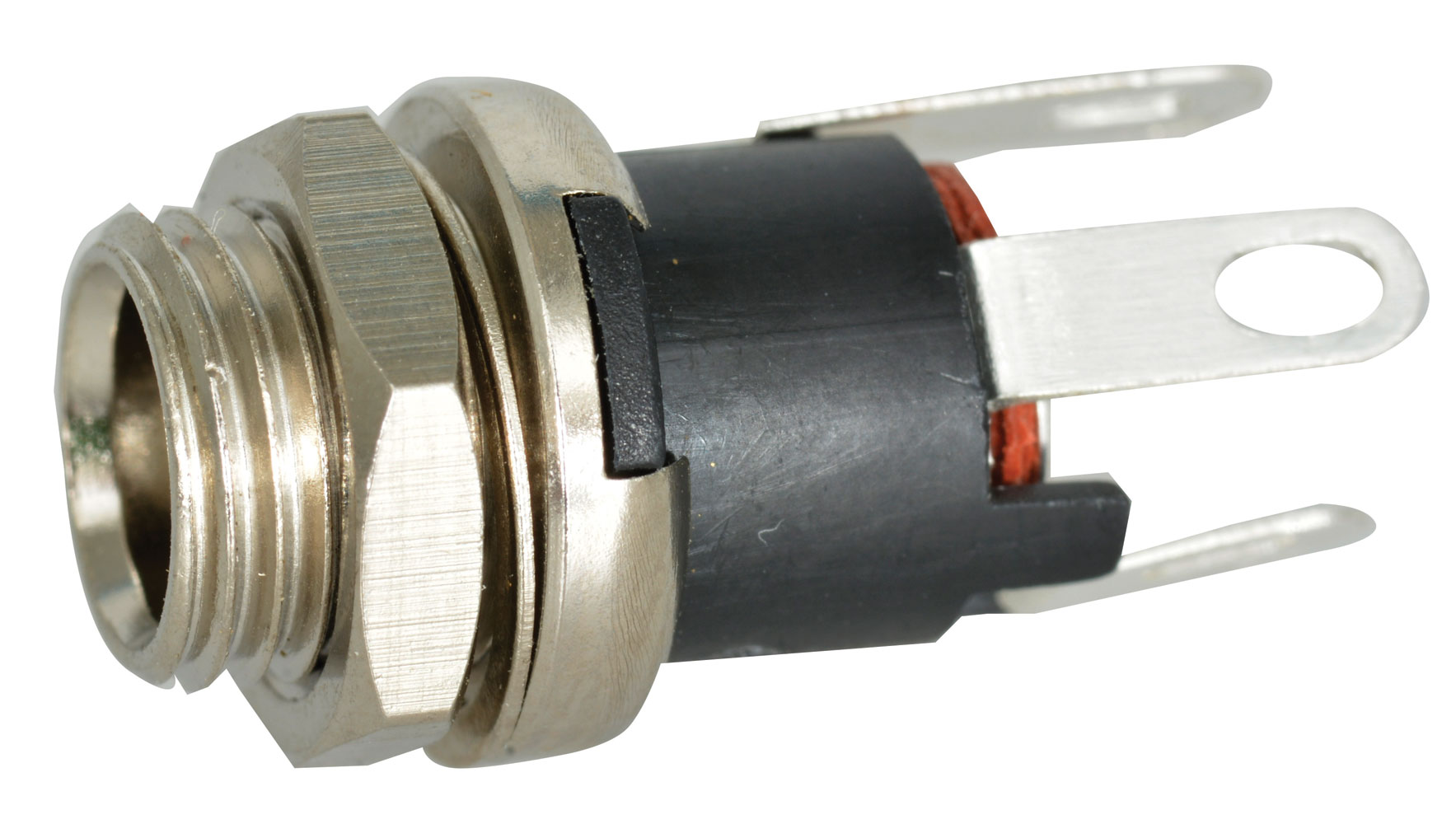 2.5mm Male DC Power Jack Connector 3 Position Solder Lug Straight Panel Mount