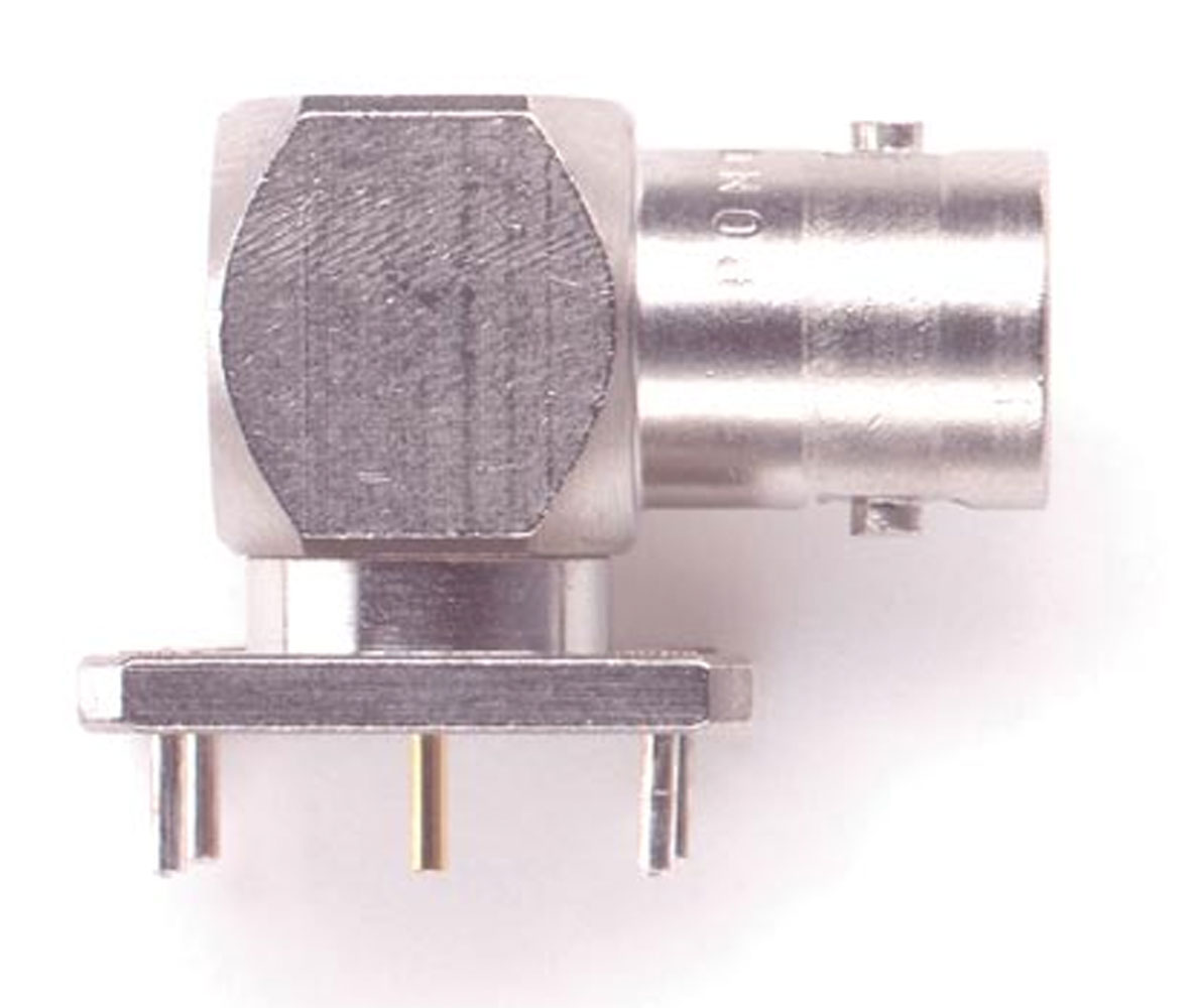 Connector BNC Female 50 Ohm Solder Right Angle Through Hole Gold