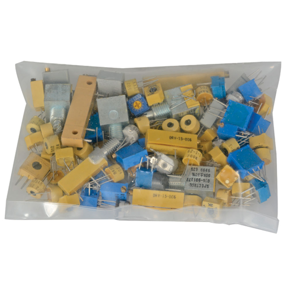100 pcs. Single and Multi-Turn Potentiometer Grab Bag - Linear 1/4W to 1W, 10 to 5 Meg Ohm