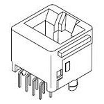 RJ11 Connector Jack 6 Position 1.02 mm Solder Straight Thru-Hole 6 Terminal 1 Port Cat 3