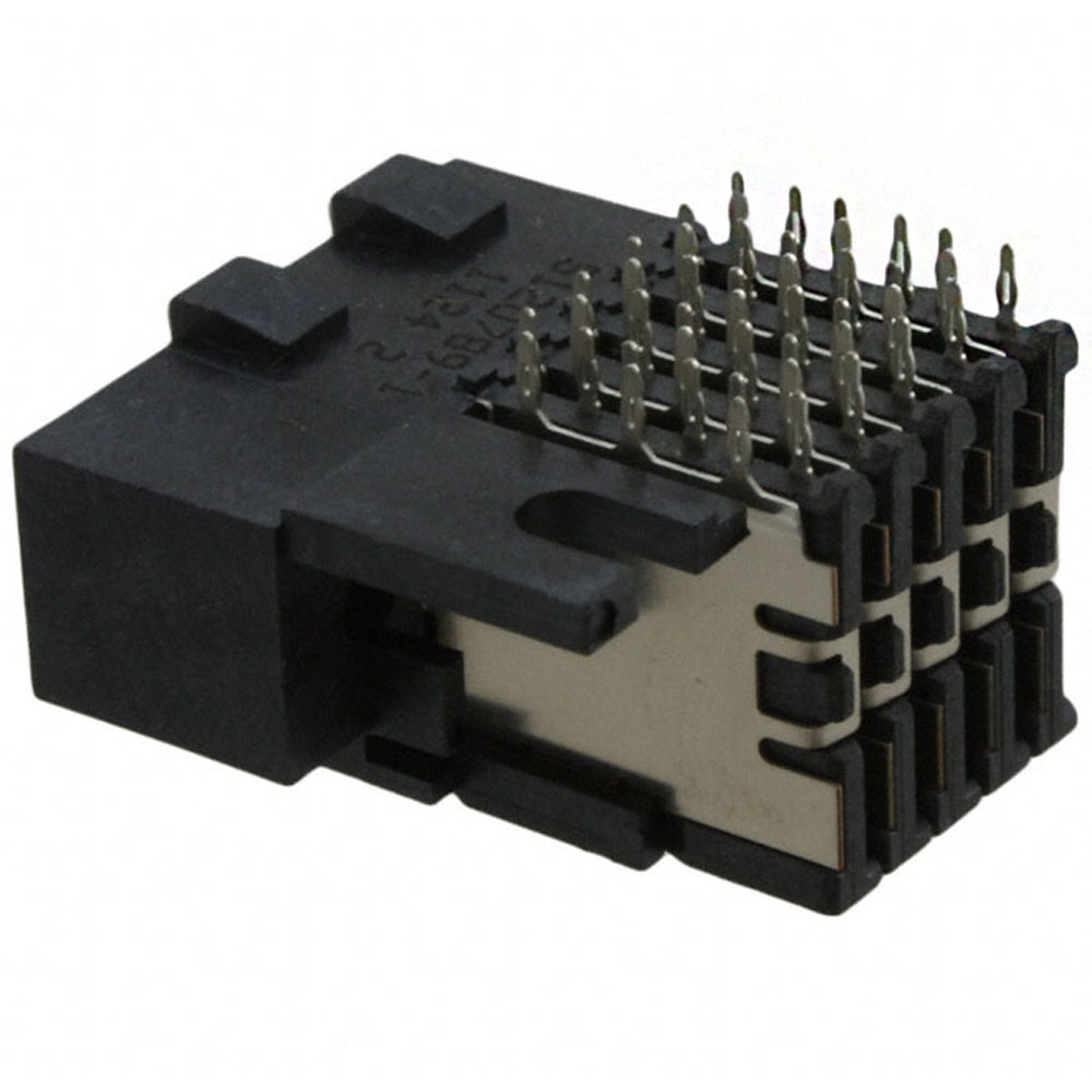 Connector Hard Metric RCP 30 Position 2mm Press Fit Right Angle Thru-Hole