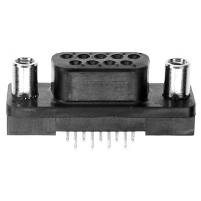 Connector HD20 D-Subminiature Plug 9 Position 2.74mm Solder Straight Thru-Hole 9 Terminal