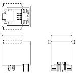 Connector RJ-45 Female 8 Position 2.54mm Solder Straight Thru-Hole 8 Te