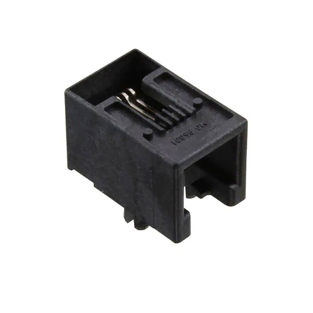 Connector RJ-11 Female 4 Position 2.54mm Solder Right Angle Thru-Hole 4 Terminal 1 Port Cat 3