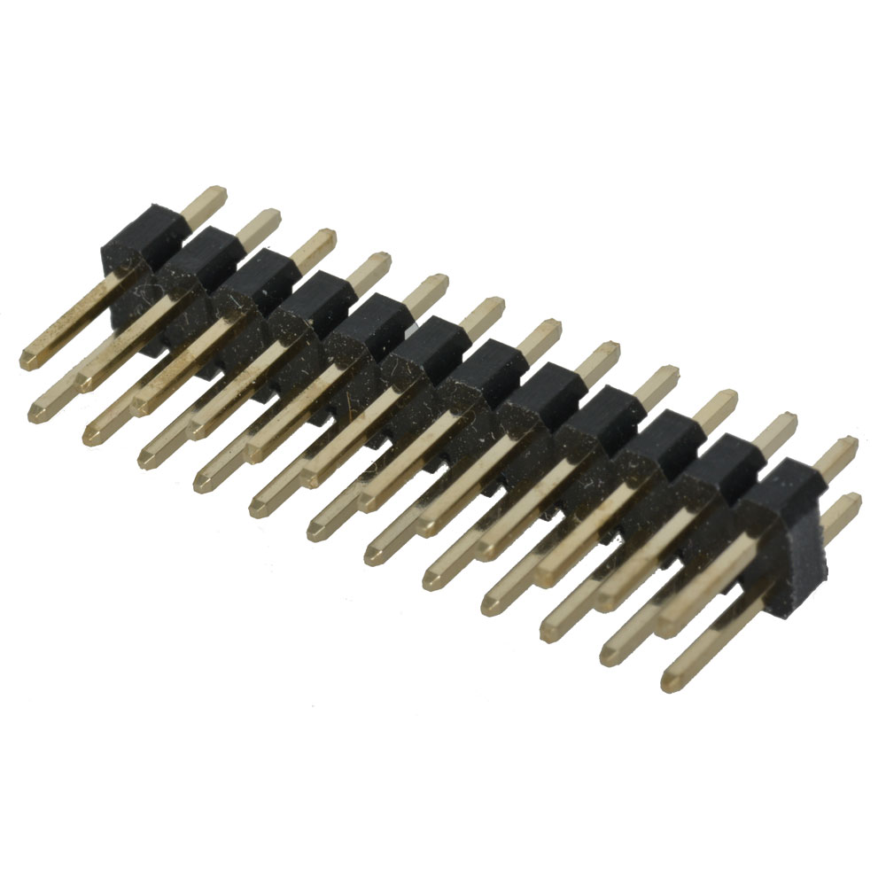 2x12 24-Position Straight Unshrouded Double Row Male Pin Header