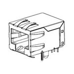 Connector RJ-45 Female 8 Position 2.54mm Solder Right Angle Thru-Hole Tray Cat 5