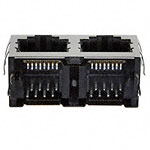 Connector RJ-45 Receptacle 16 Position 2.04mm Solder Right Angle Thru-Hole 16 Terminal 2 Port Tray Cat 3