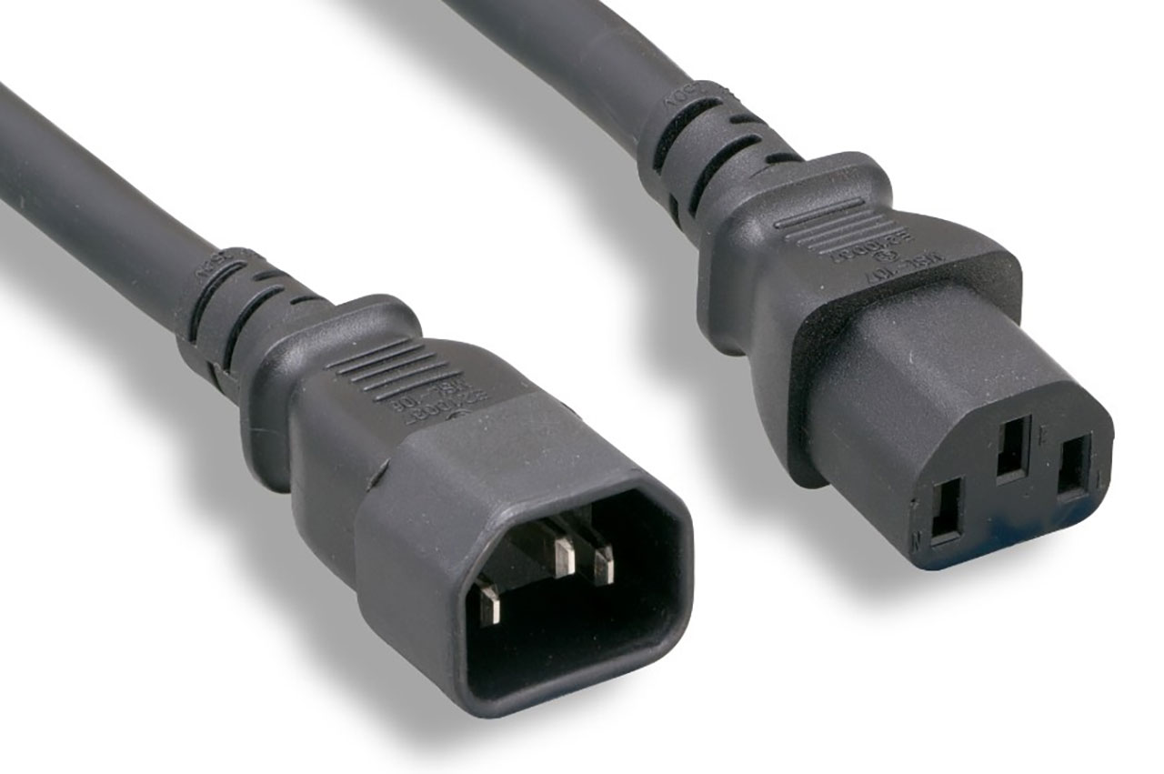Power Cord 3 Feet 18/3AWG SVT Black Protected Plug UL/CSA/TUV