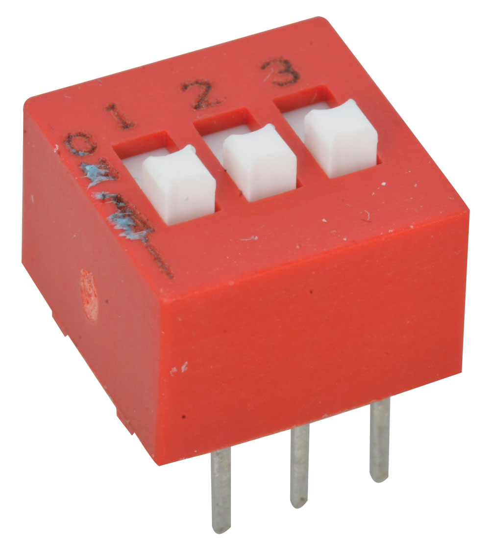 DIP Switch 3 Position Standard Raised Slide SPST 6 Pin