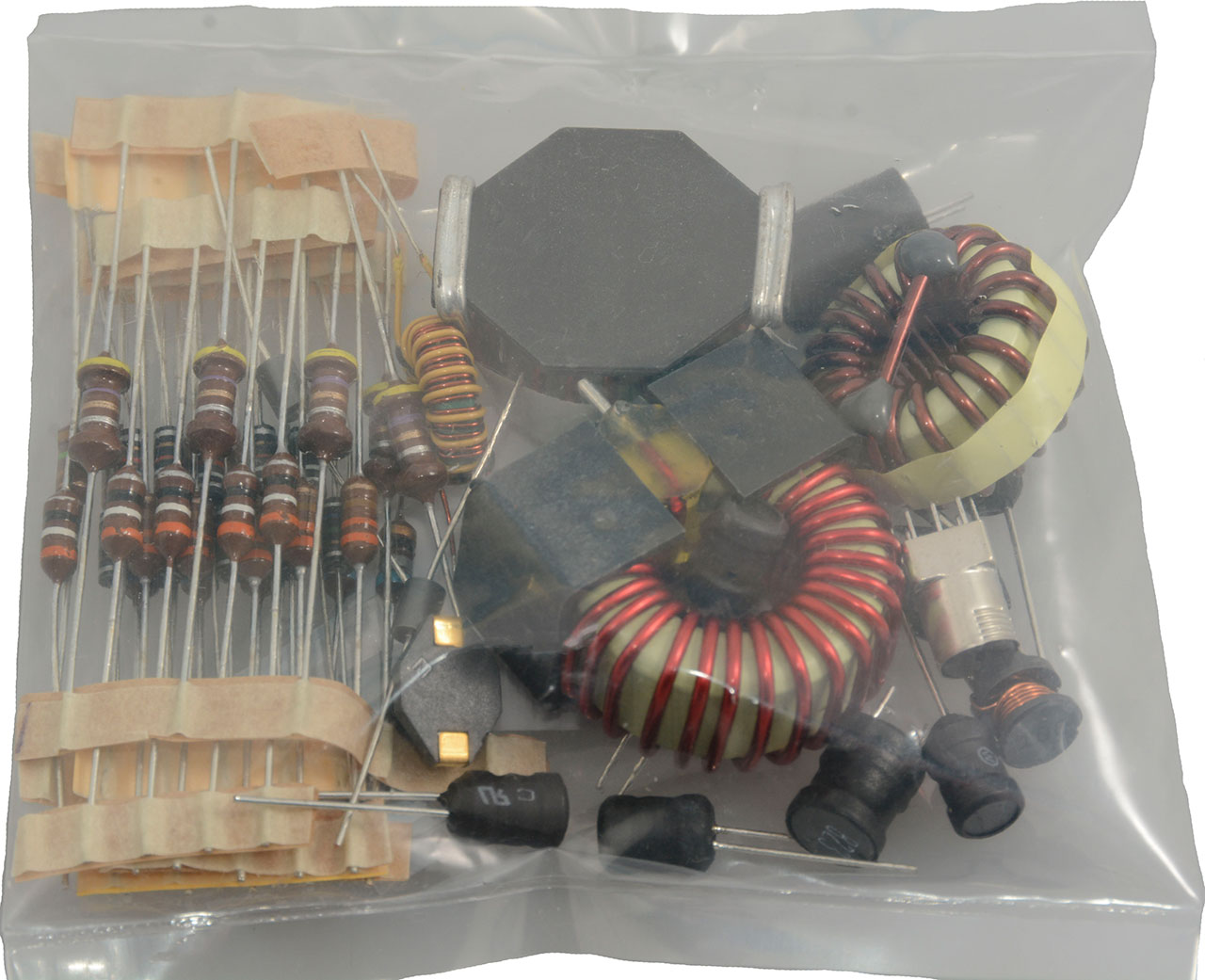 Grab Bag Inductors and Chokes 50 Pieces Assorted Axial and Toroidal
