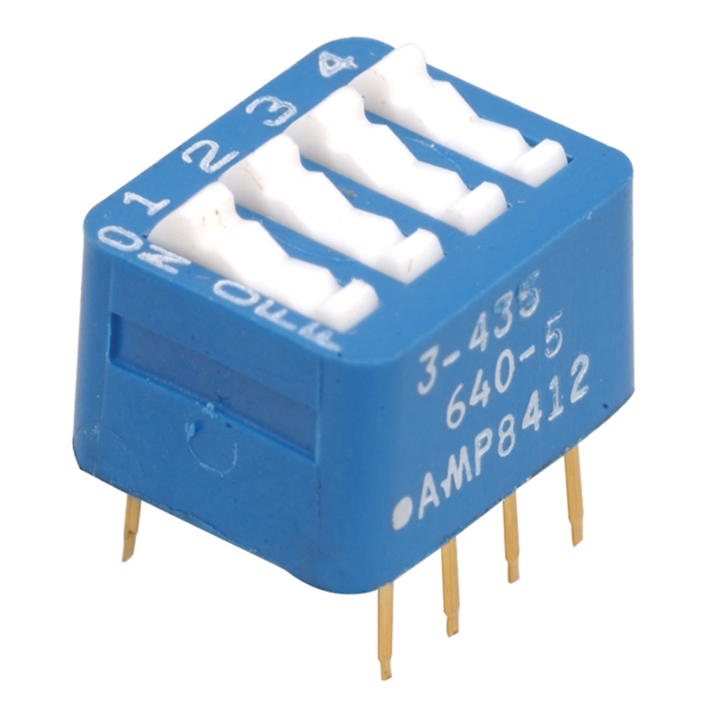 DIP Switch 4 Position Standard Rocker Raised