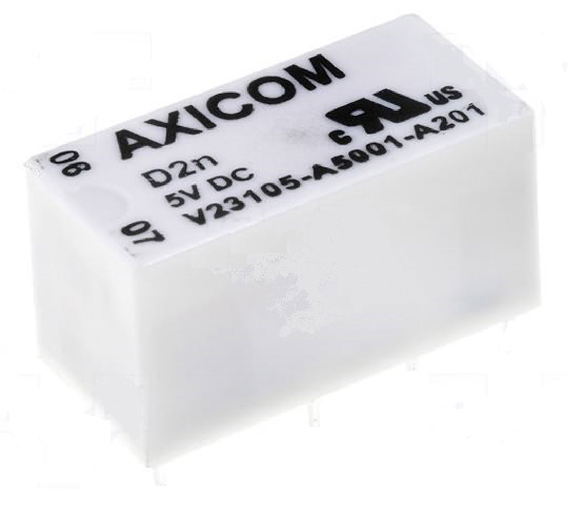 Electromechanical Relay Double Pole Double Throw 3A 5 Volt 168Ohm Through Hole