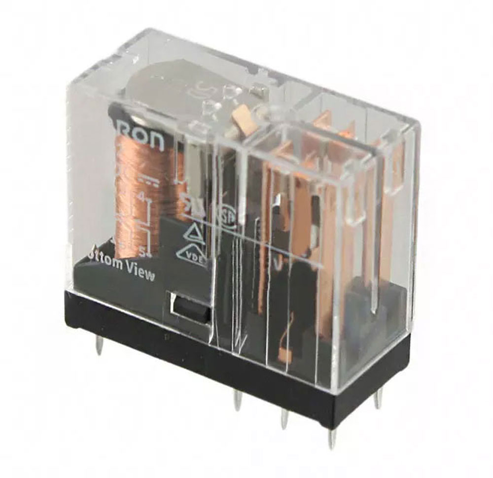 RELAY,DPDT,5A,12V,275OHM, THRU-HOLE,BLK