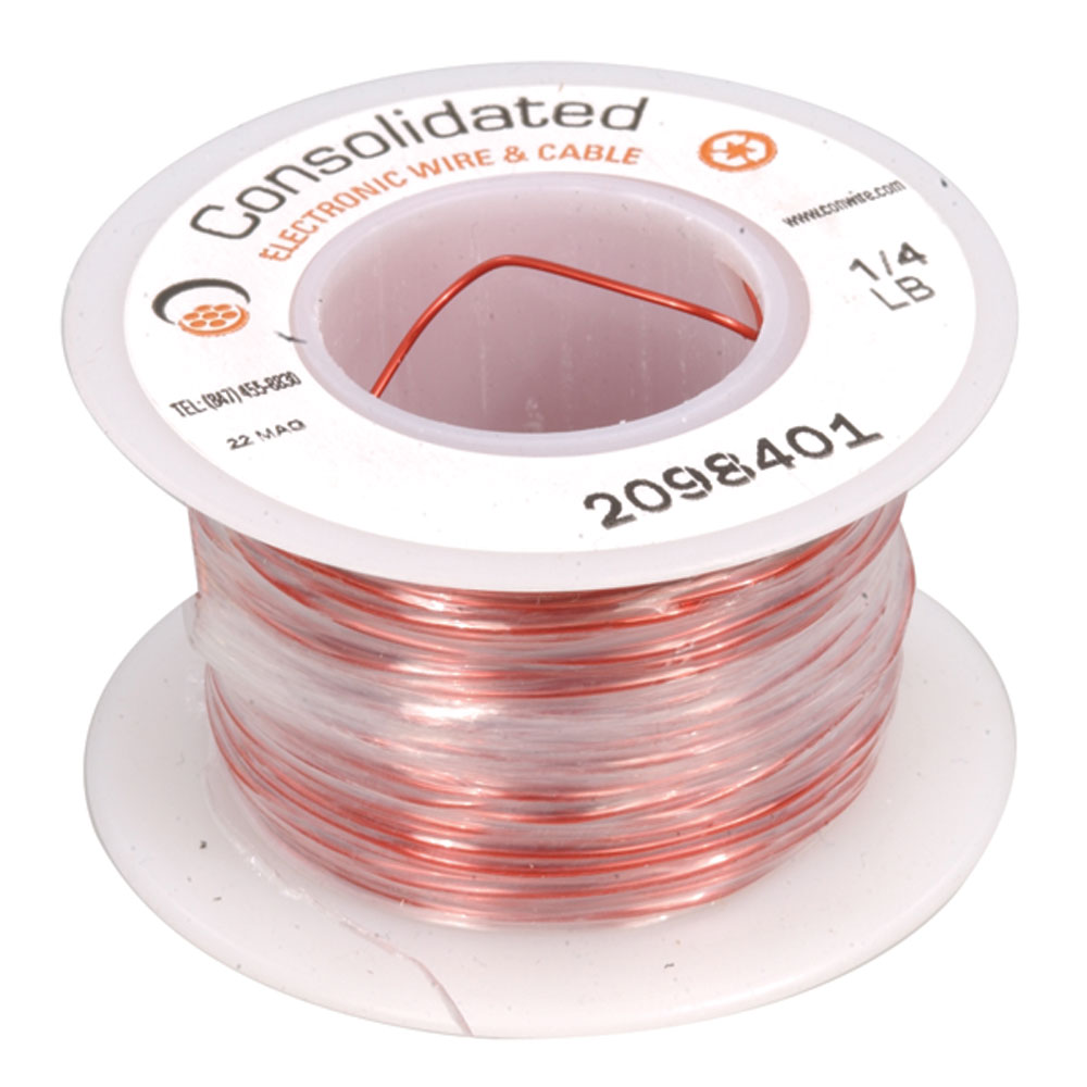 Magnet Wire 22 AWG 129 Feet 1/4 lb Plain Enamel Nylon Insulated