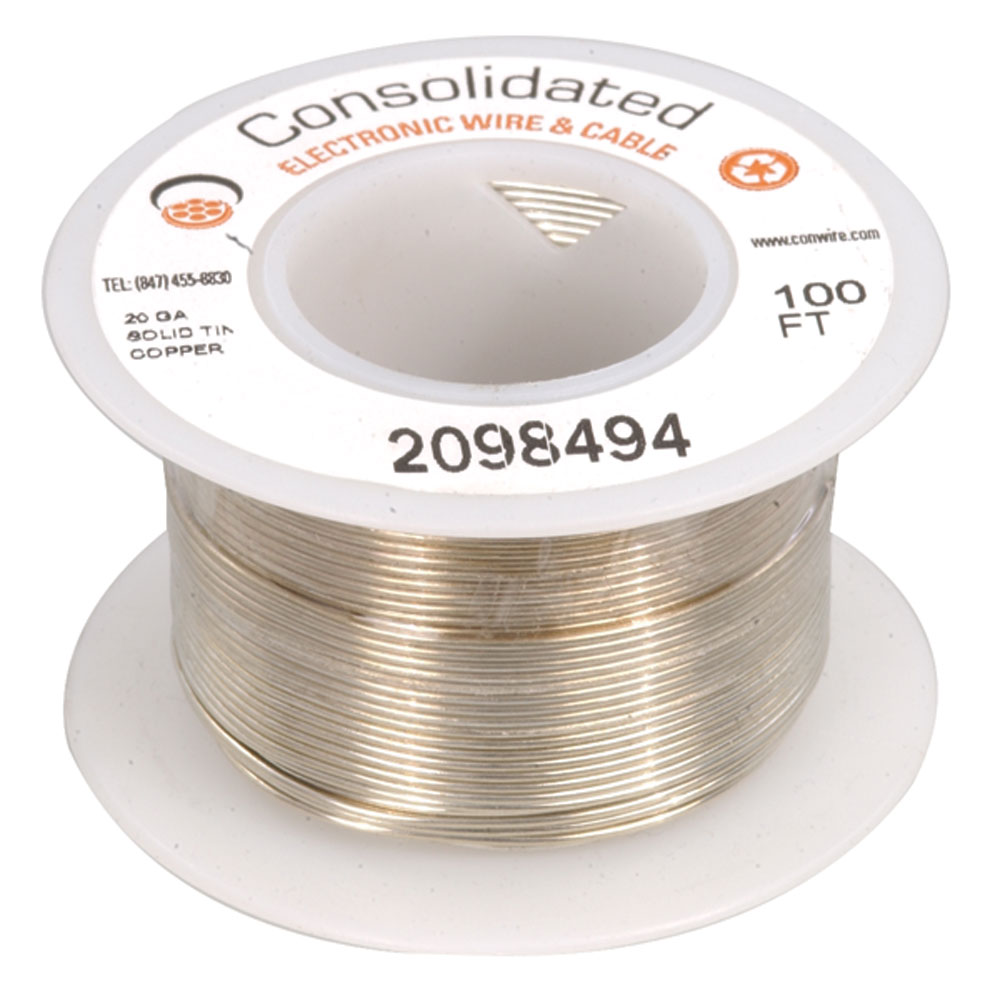 20 AWG Solid Tinned-Copper Bus Bar Wire 100 Feet