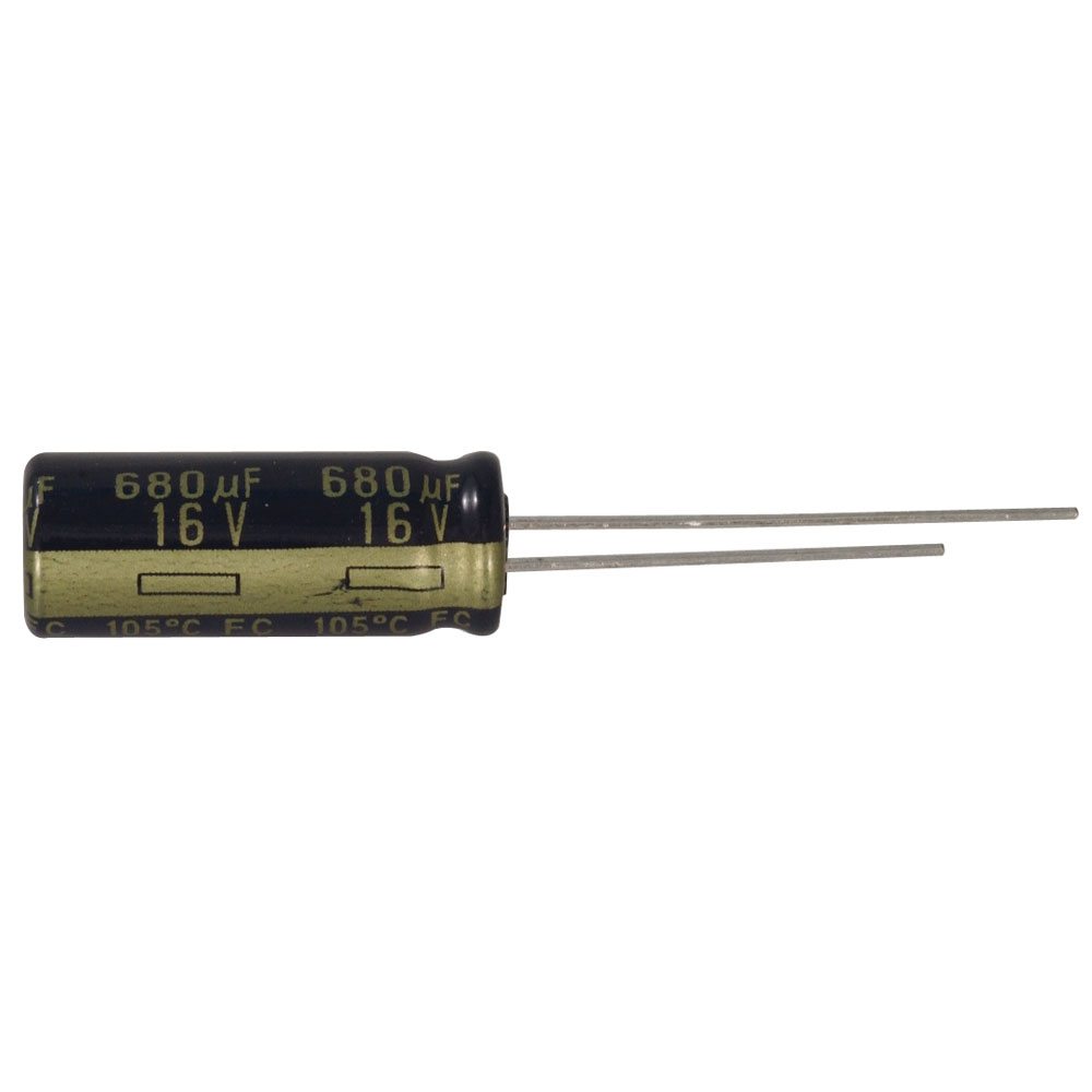 Capacitor Radial 680 uF 16 Volt 20% 105c 8x21x2.5mm Ht Type General Pur