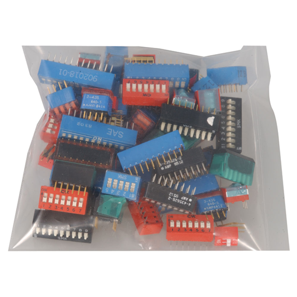 DIP Switches Grab Bag 2 through 12 Position Slide, Rocker, Piano, Standard & Low Profile (50 pcs)