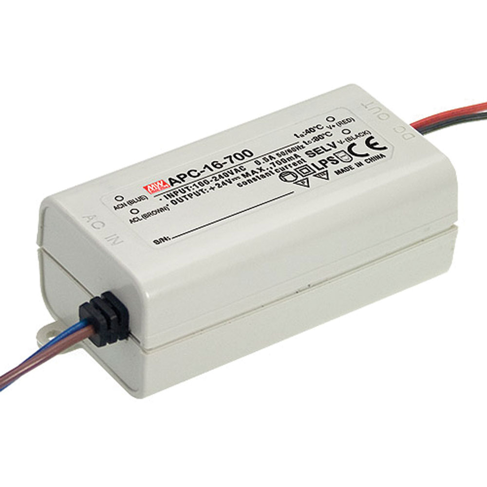 AC to DC LED Driver Enclosed Power Supply Single Output 9-24VDC @ 700mA 16 watt