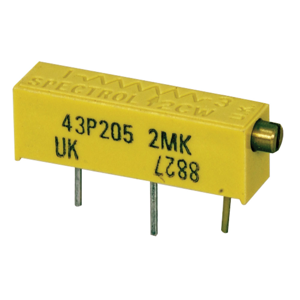 2m Ohm 3/4" Rectangular Cermet Potentiometer 15 Turn 3/4 Watt