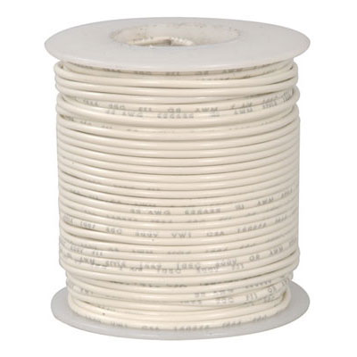 22 AWG PVC Insulated Stranded Tinned Copper Wire White