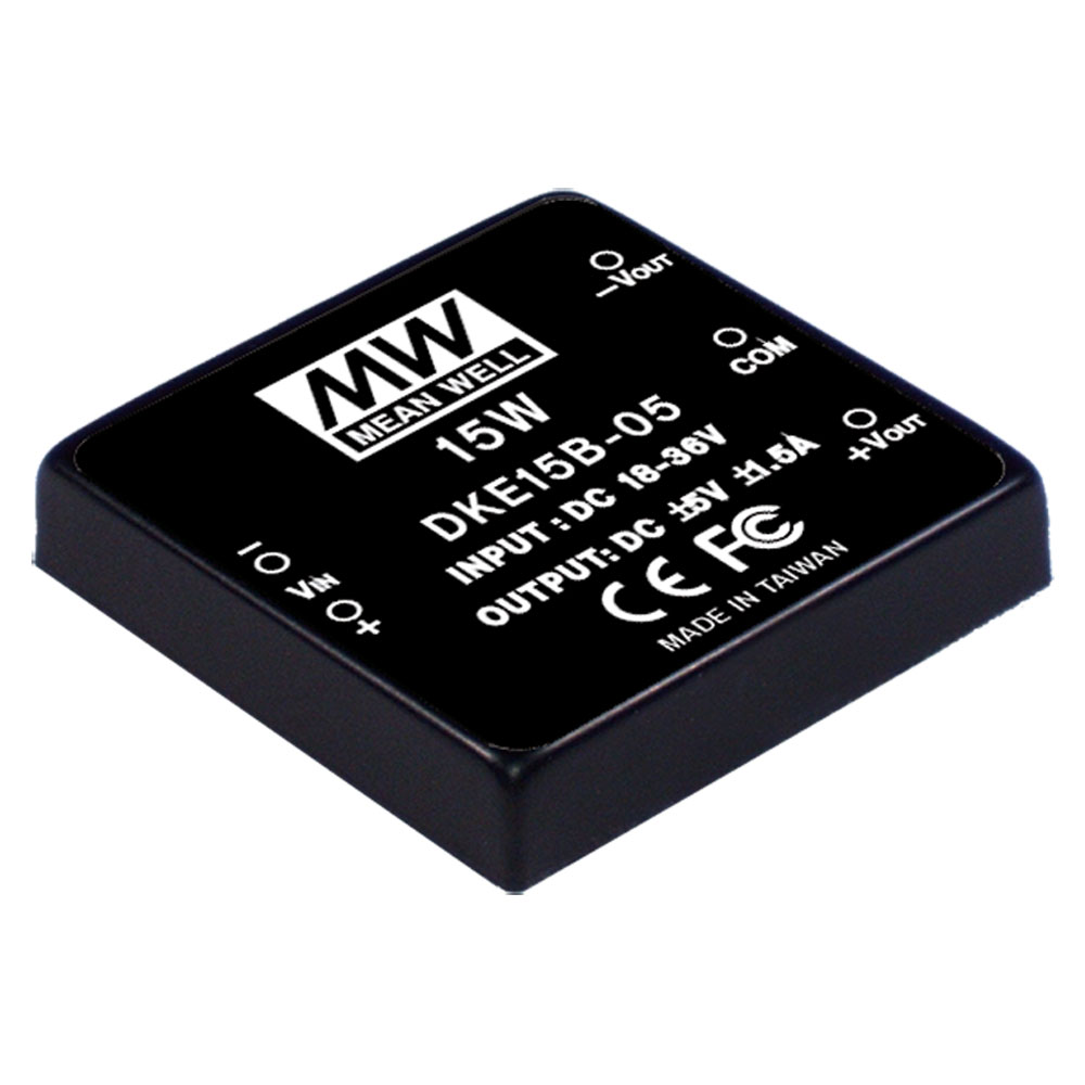 15W Regulated Dual Output DC-DC Converter 15 Volts @ 0.5 Amps 36-72VDC