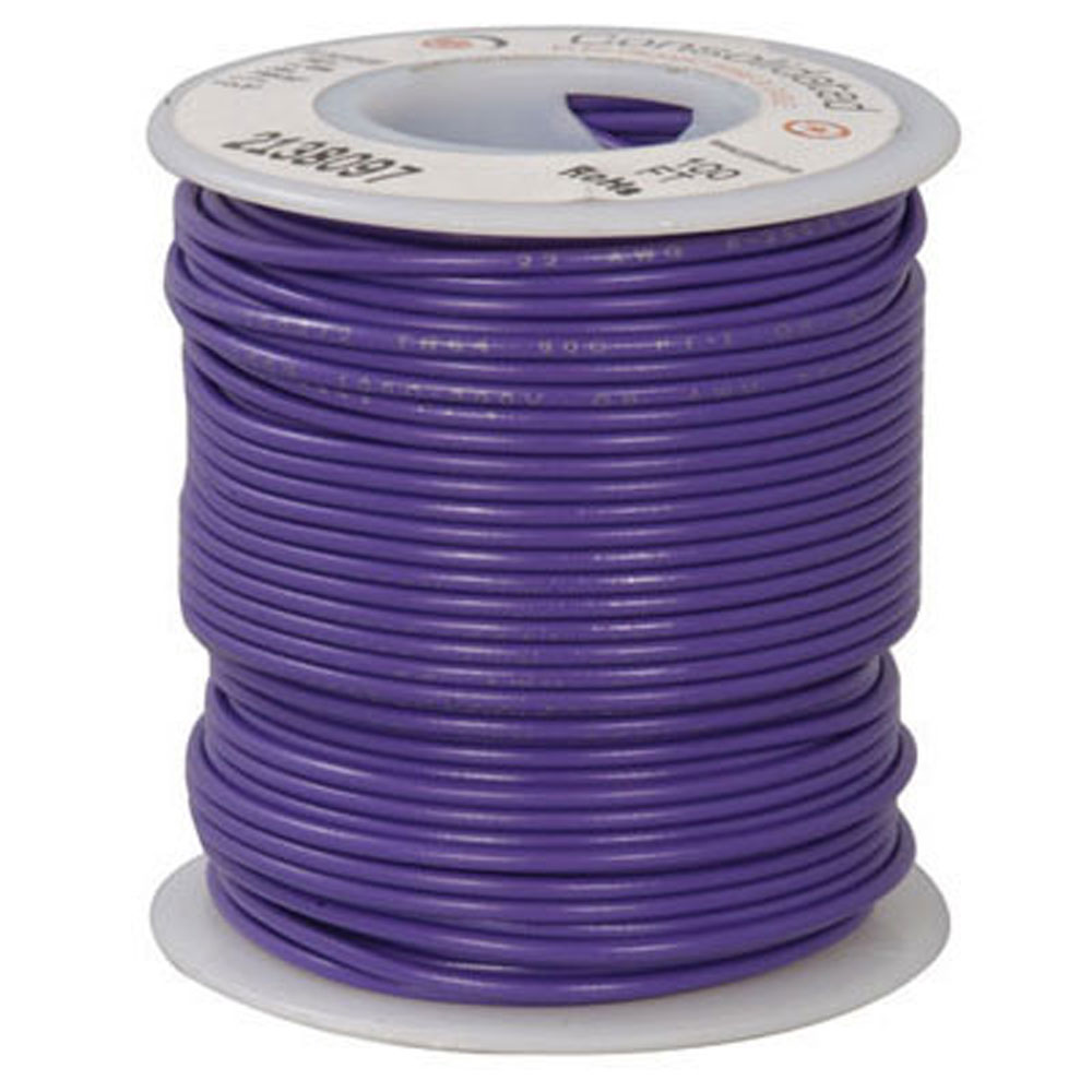 24 AWG Violet Stranded Tinned-Copper Hook-Up Wire 100 Feet