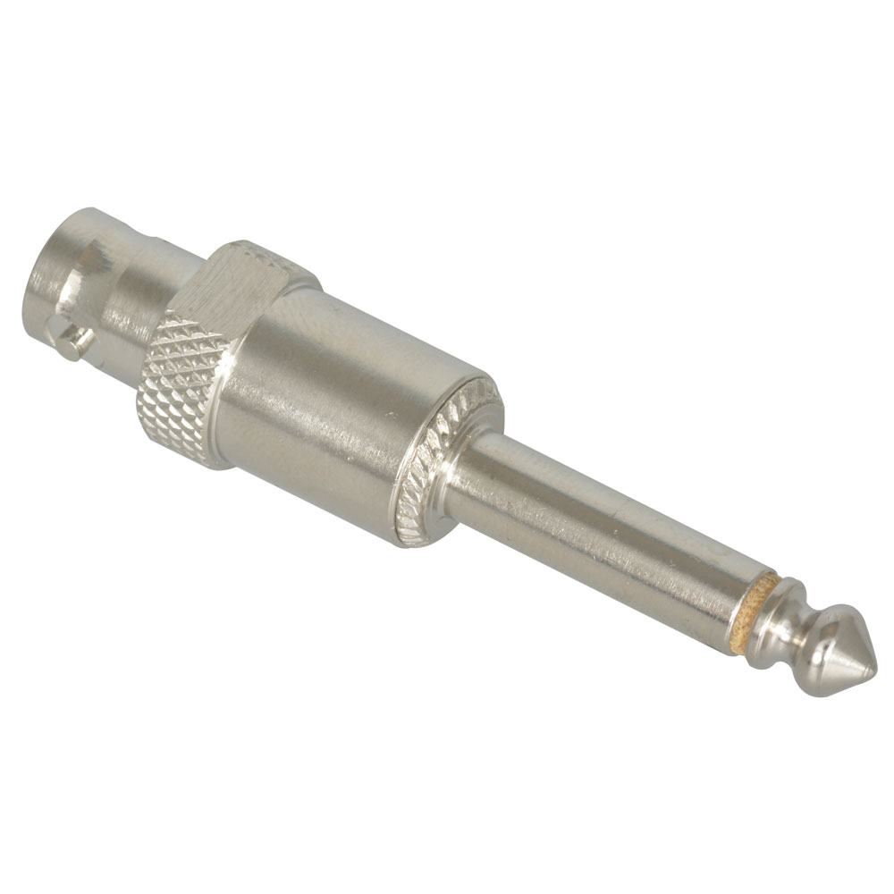 Female BNC to 1/4" Two-Conductor Phone Plug 500Vrms 50ohm