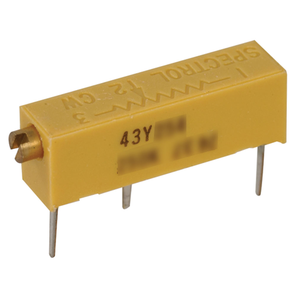 10 Ohm 3-4" Rectangular Cermet Potentiometer 15 Turn 3/4 Watt