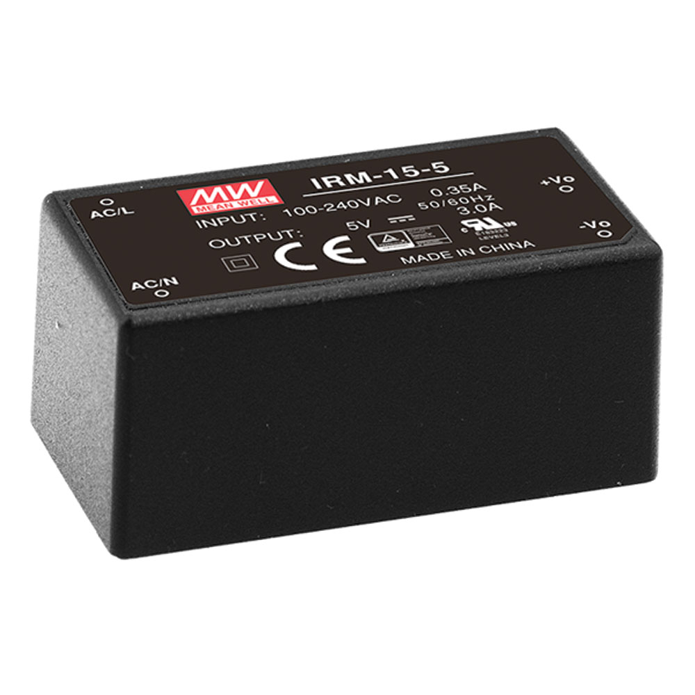 AC to DC Power Supply Encapsulated Single Output 12 Volts 1.25 Amps 15 Watts