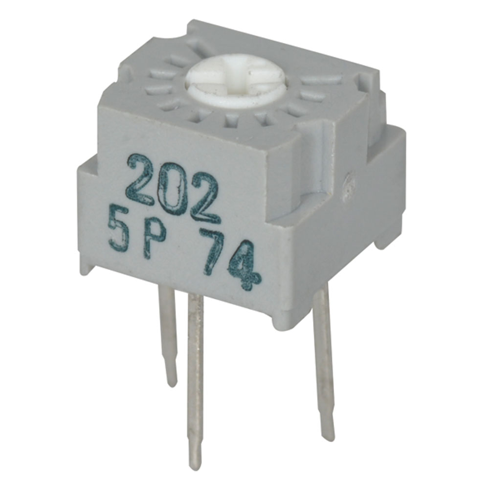 1/4 Inch Square Cermet Potentiometer 2K Ohms 1/2 Watt 20% 1 Turn Thru Hole Top Adjust