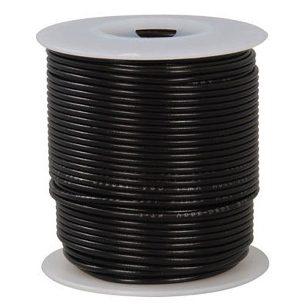 20 AWG Black Solid Tinned-Copper Hook-Up Wire 100 Feet