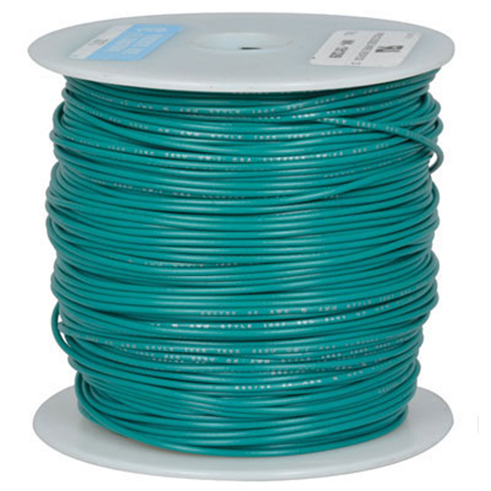 22 AWG Stranded Hookup Wire Green PVC Insulated UL1007/UL1569 500 Foot Reel