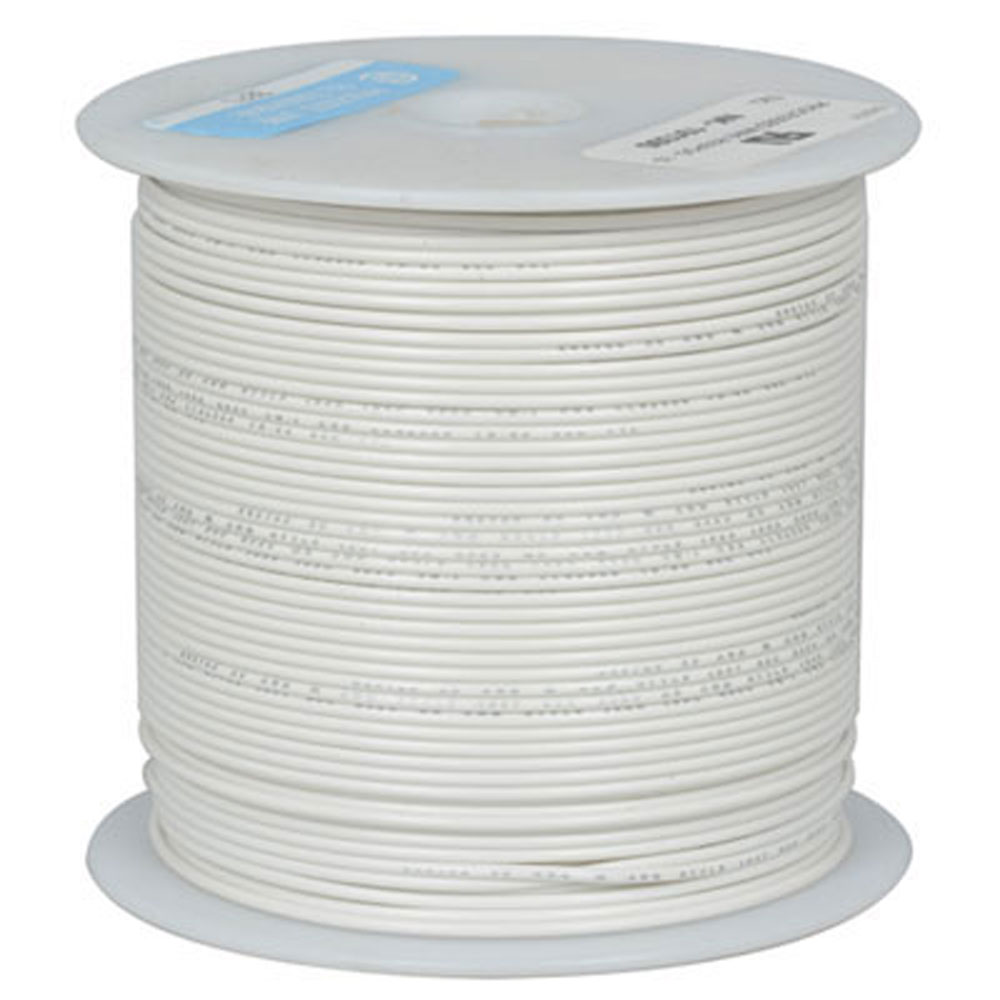 Hookup Wire White 500' 16 AWG Stranded PVC Ul1007/Ul1569