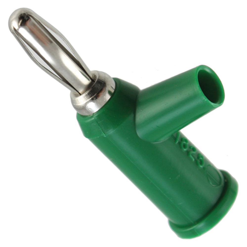 Green Solderless Stackup Banana Plugs with Safety Shield 15A (Pack of 10)
