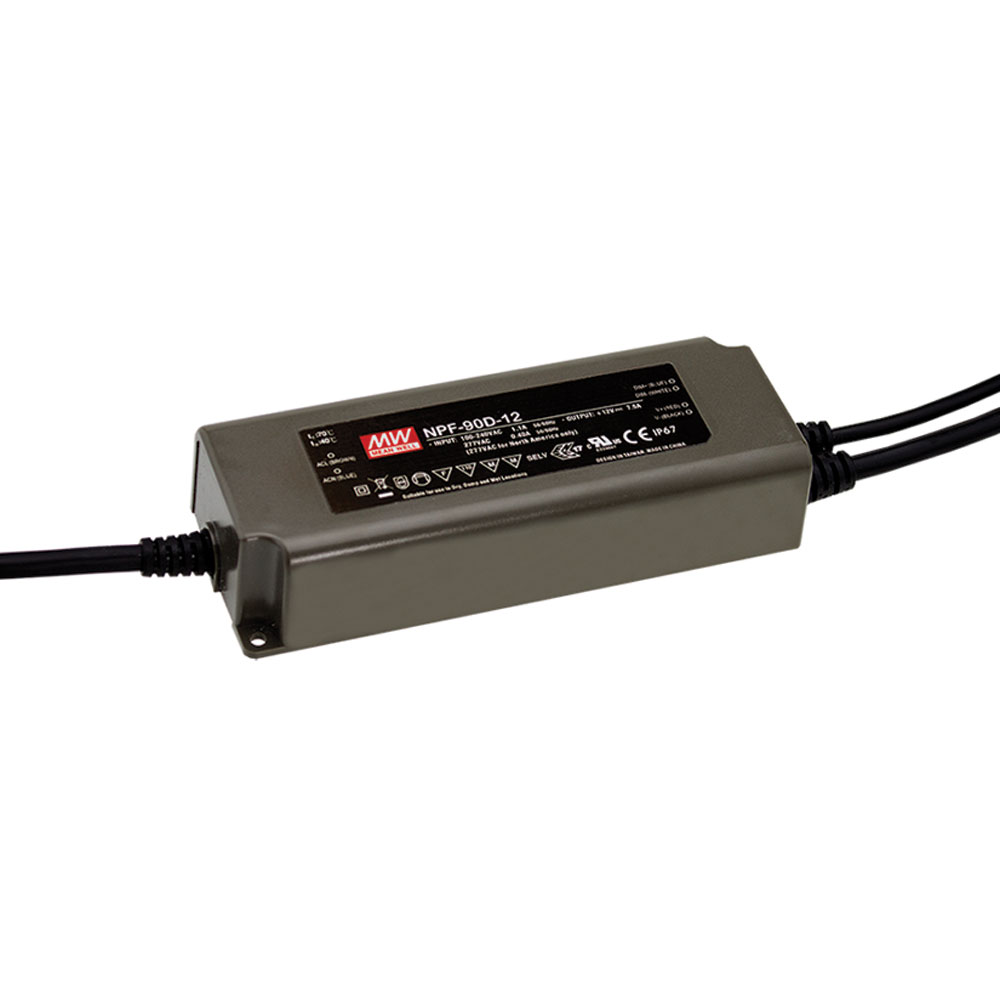 AC to DC Switching LED Driver Power Supply Single Output with PFC Function 36 Volts 2.5 Amps 90 Watts with Dimming