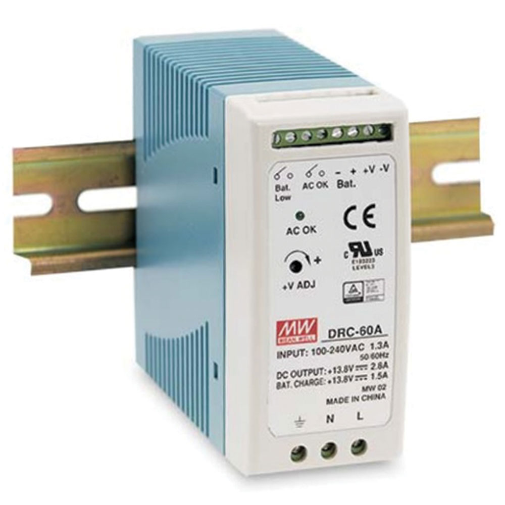 DIN Rail Switching Power Supply 13.8 Volts 2.8/1.5 Amps 60 Watts