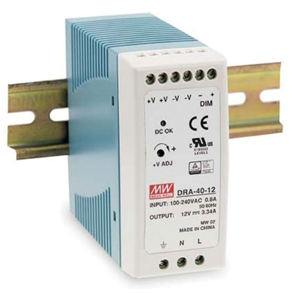 DIN Rail Switching Power Supply 12 Volts 3.34 Amps 40.08 Watts