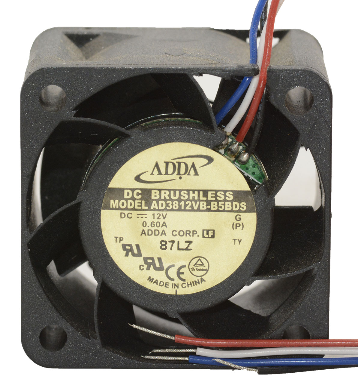 FAN,12VDC,38x38x28,20CFM,BALL,4-11"LDS(PWM+FG)UL/CE/CUL/TU